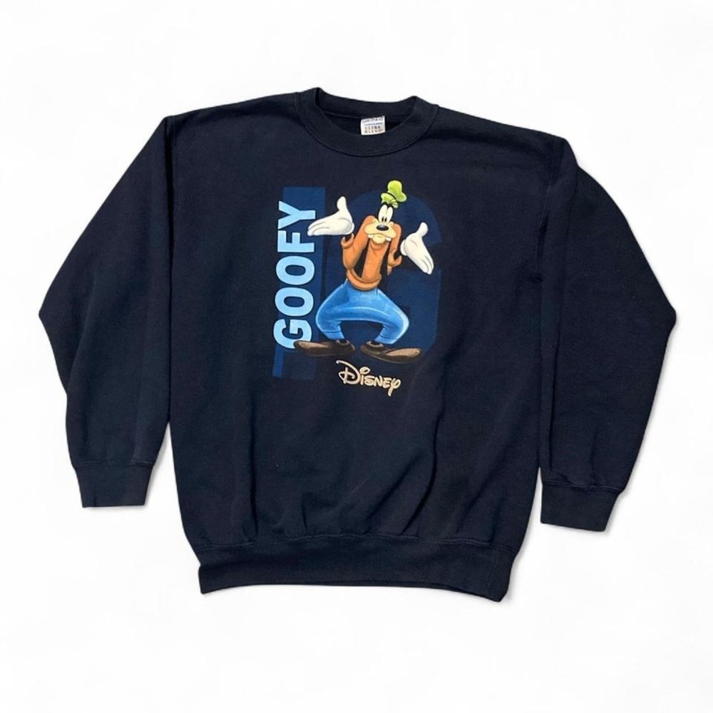 Disney vintage 00s goofy crewneck gildan‎ fleece navy size M/21.5